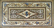 CR513 Rectangular floral design mosaic carpet