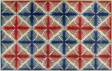CR516 Red & blue artistic floral losanges mosaic