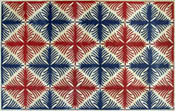 CR516 Red & blue artistic floral losanges mosaic