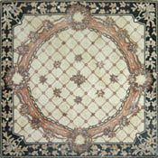 CR524 Square floral design mosaic carpet