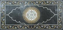 CR528 black gold & white elegant floral art mosaic