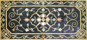 CR533 Black & gold elegant floral mosaic carpet