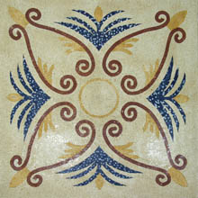 CR548 Colorful artistic floral design moaic