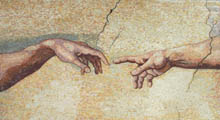 CR557 Da Vinci hands of god mosaic