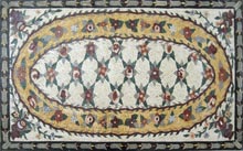 CR562 Floral marble mosaic carpet