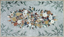 CR563 Beautiful flower assortment on light blue background mosaic