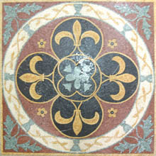 CR568 Colorful fleur de lys design square mosaic