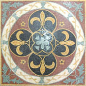 CR568 Colorful fleur de lys design square mosaic