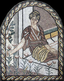 FG109 Woman On The Balcony Mosaic FG109 Woman On The Balcony Mosaic