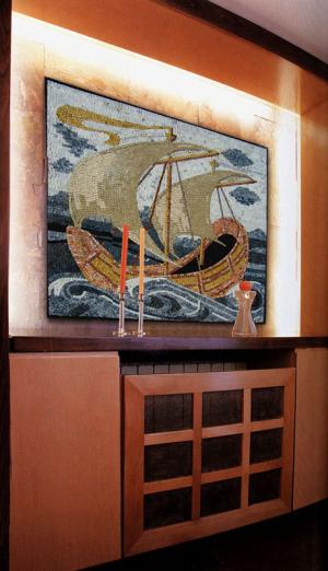 Sailing in the Wall Mosaic Ship