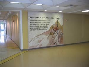 Pope Jean Paul II Mosaic at Public School