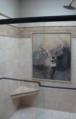 Behind the Shower Mosaic Decor